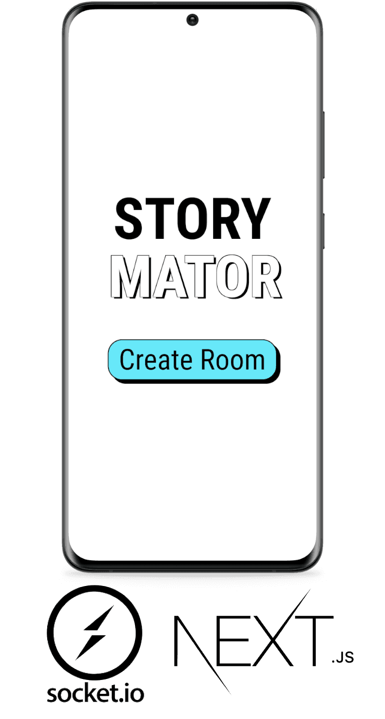 A Samsung phone showing the storymator app