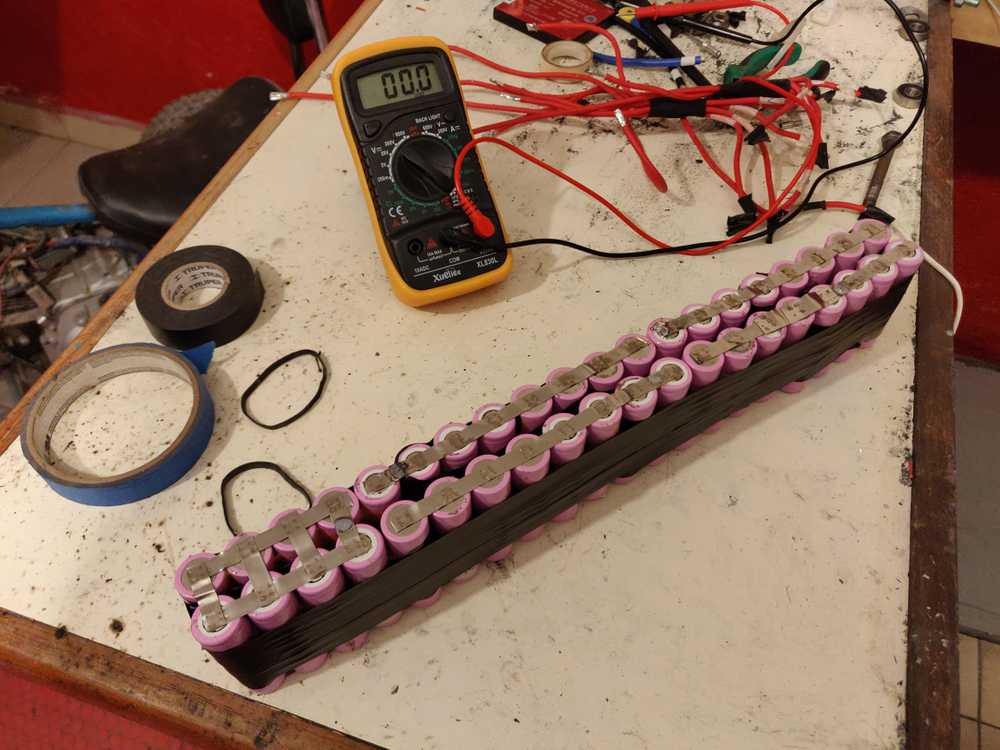 Battery pack soldered with the nickel strips