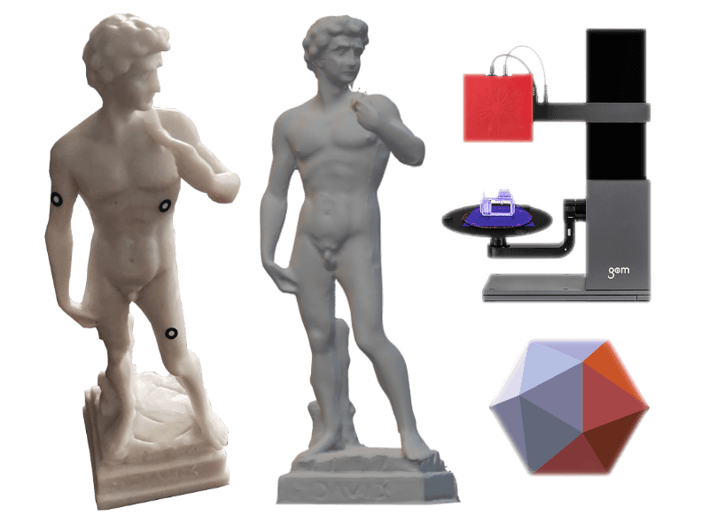 A 3D Scan of a David statue made with a GOM Scanner