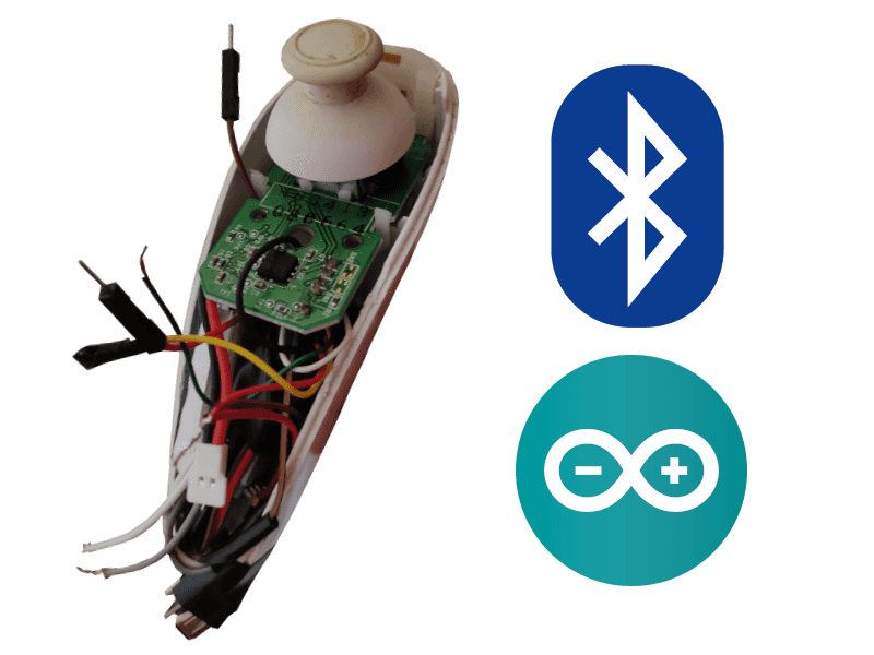 A Wii Nunchuck hacked to use bluetooth with Arduino